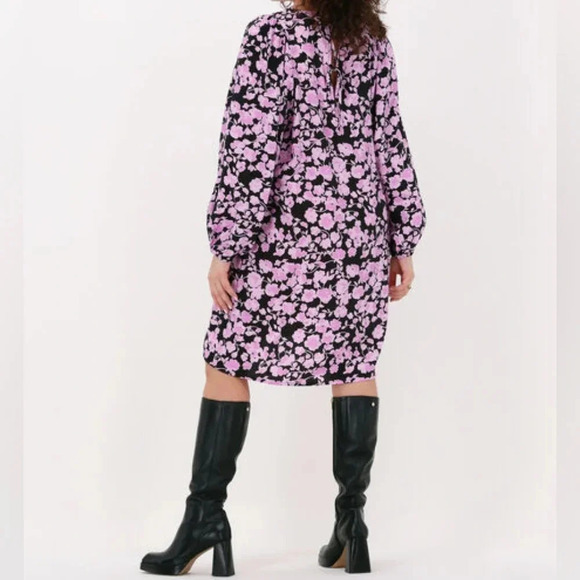 MSCH Copenhagen Women's Boho Floral Print Balloon Sleeve Feminine Casual Dress L - Picture 5 of 16